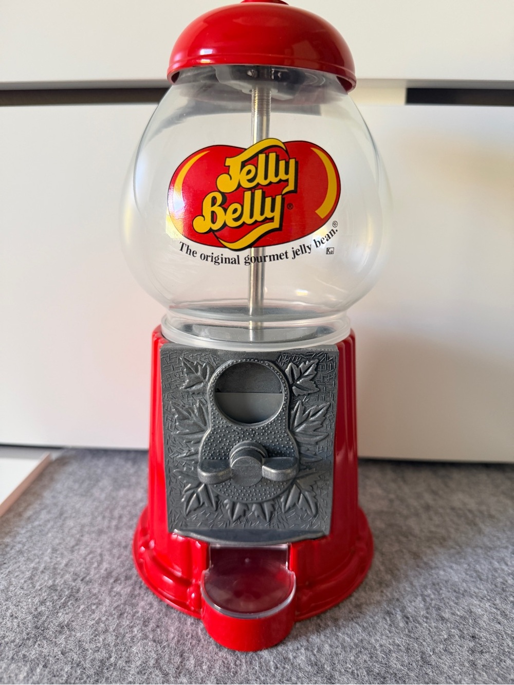 Retro Style Jelly Belly Gumball Candy Machine Glass Globe Red Metal Working
